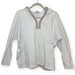 Pure Jill White Ivory Embroidered Hooded Tunic Boho Coastal Relaxed Fit S Photo 0