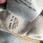 American Eagle AEO Jean Short Blue Distressed Embroidered Feathers Hem Hi-Rise Festival Size 2 Photo 6