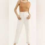We The Free Free People City Of Lights Sz 25 High Rise Linen Blend Ecru Jeans Photo 2