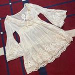 Antica Sartoria white cream coverup Lacey lace dress Beach wear beachy summer Photo 0