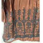 Vtg 90s Chico's Design Tunic Button Top Sz 2 Boho Sheer Burnout Whimsigoth Art Brown Photo 2
