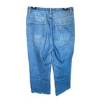 ZARA  Woman Embroidered Wide Leg Crop Jeans Size S Photo 2