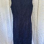 OSERJEP Scallop Eyelet Floral Lace Surplice V Neck Sheath Midi Dress Back Slit S Photo 3