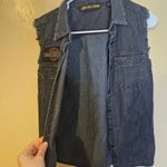 Harley Davidson Motorcycles Size Small Womens Sleeveless Jean S Button Down Top Blue Photo 3