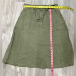 Artisan NY Khaki A-Line Skirt 100% Linen Size 4 Photo 2