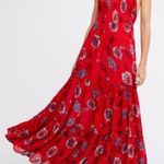 Free People Intimately Garden Party Maxi Dress Size Small Floral Red Lightweight Photo 0