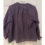 Madewell NWT Tie Sleeve Popover Top Cotton LINEN Blend Plaid Size M BOHO Photo 3