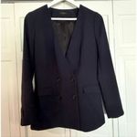J.Crew navy longline button front collared blazer side 2 Blue Photo 2