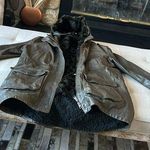 Mademoiselle Venise Olive Green Genuine Leather + Rabbit Fur Size Medium🫒 Photo 0