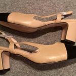 NWOB Carcuume Women's Slingback Heels, Two Tone Sexy Casual Low Chunky Heels. Tan Size 9 Photo 6