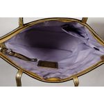 Coach F 15112 Signature Beige Bag with Gold Detailing Purple Lining EUC Photo 7