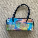 Y2K Watercolor Shoulder Bag Boho Pastel Southwest Artist Log Bag Tote Blue EUC Green Photo 0