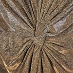 IEENA Mac Duggal Metallic Bronze Front Twist V Neck‎ Long Sleeve Gown Dress 8 Gold Photo 4