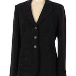 Talbots Women's Black w/White Polka Dots 3 Button Front Blazer-Size 6 Photo 0