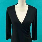 Isaac Mizrahi  black maxi faux wrap dress in size medium Photo 1