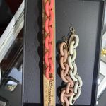 BaubleBar Chunky Chain Bracelet Set of 3 White, Pink, Coral 10in Photo 4