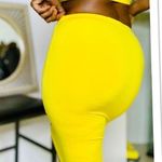 Crop Top And Skirt Set Yellow Size M Photo 2
