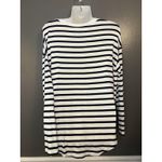 Gap  Shirt Womens Small White Navy Stripe Long Sleeve Luxe T Soft Photo 3