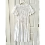 Saks 5th Avenue Saks Fifth Avenue White Tiered Gathered Cotton Midi Puff Sleeve Dress Medium Photo 10