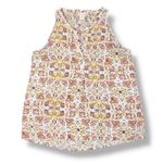 Artisan NY Floral Boho Sleeveless Tank Top Blouse White Yellow Red Small Photo 10