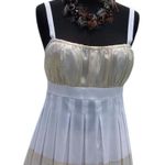 Cache Metallic Silk Ruched Cami Top New Sheer Illusion Empire Waist NWT $118 Photo 2