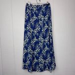 Blue Rain Midi Wrap Skirt Yellow and Purple Floral Print Bow Side Tie Size S Photo 3
