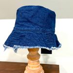 Hat Attack NWT Frayed Edge Crusher Dark Denim Bucket Hat Blue Photo 1