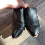 LC Lauren Conrad Embroidered Black Leather Mules Tan Heel Pointed Toe Size 8.5 Photo 1