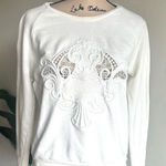 Lovers + Friends  Baroque Embroidered White Pullover Top Size XS Photo 0