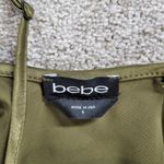 Bebe  Mini Dress Women S Green Satin Cowl Neck Cami Adjustable Spaghetti Strap Photo 1