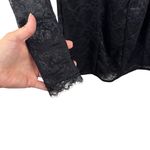 SKIMS Lace Turtleneck Mini Dress Black Sheere Floral Long Sleeve Size Small Photo 11