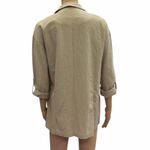 Active USA Lightweight Linen Blend Open Front Roll Sleeve Blazer Womens Large Photo 7