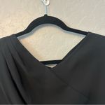 Brooks Brothers black short sleeve draped v-neck faux wrap dress size 2 Photo 11