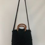Danielle Nicole  Macrame Fringe Wood Handle Shoulder Purse Photo 1