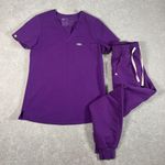 FIGS Limited edition Scrub Set Catarina/zamora Ultra Violet Small Top Xsp bottom Photo 0