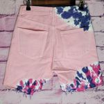 AGOLDE  PINK CUSTOM TIE DYE RAW HEM BERMUDA SHORTS SAMPLE STYLE 25 Photo 1