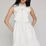 Sister Jane Enchanted Bow Mini White Dress Sz M NWT Ruffles Pockets Size M Photo 0
