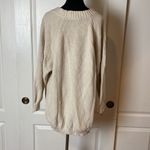 EXPRESS  CREAM KNIT OVERSIZED V NECK TUNIC SWEATER Photo 3