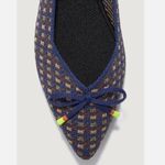 Women’s Rothy's The Bow Point Evening Metallic Flats Blue Size 8.5 Photo 3