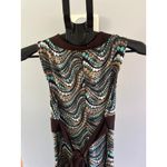 Iz Byer ‎ Women's Brown Retro multi color sleeveless above knee dress size medium Photo 4