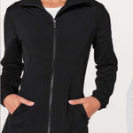 Lululemon Women Black Such a Cinch Zip Front Lightweight Waterproof Jacket Sz 10 Photo 0