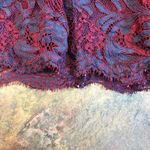 Francesca’s Blue Red Floral Lace Women’s Sleeveless Dress Size Large Photo 10