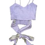 Savia NWT lavender purple wrap adjustable tie crop tank top women’s size small Photo 0