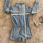 Hinge  Romper Shorts Jumpsuit XSmall Blue Jean Denim Western‎ Coastal Cowboy Photo 1