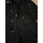 Levi's Premium Ex-Boyfriend Trucker Jacket Denim Size S Black Photo 3