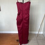 House Of CB  XS D-DD  ‎ “Flora” Pleated Satin Midi Wine Dress NWOT Photo 14