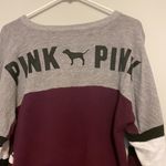 PINK - Victoria's Secret Pink Victoria’s Secret maroon lace up pullover Photo 2
