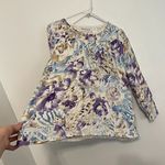 Alfred Dunner White Tan Blue Lilac Purple Floral Embellished 3/4 Sleeve Sweater Photo 7