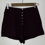ZARA NWT Brown Button Detail Cotton Linen Blend Comfy Lightweight Sleep Shorts Photo 0