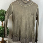 POL  Tan Ribbed Long sleeve Ruffle Trim Tee T Shirt M Photo 0
